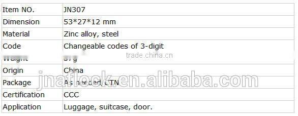 JN307 3 Digits Combination Pad Lock