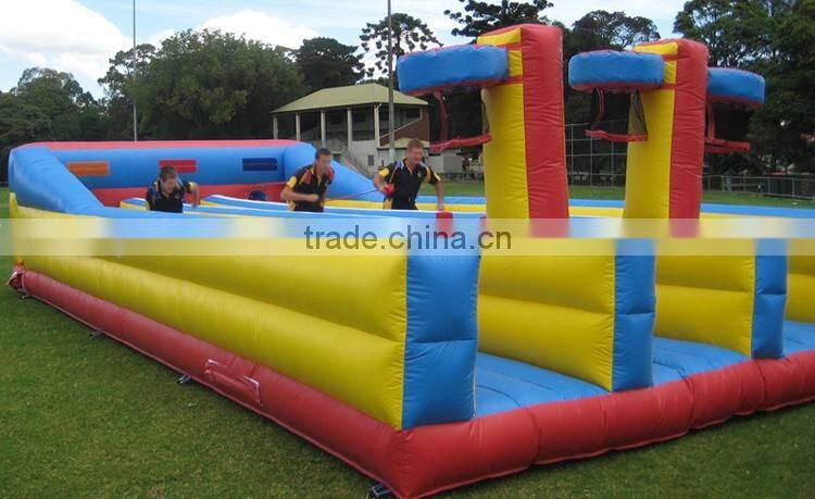 commercial three lane inflatable bungee run with cord n inflatable basketball hoops for sale