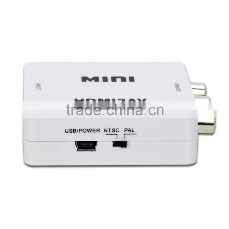 Mini 720p 1080p HD HDMI to RCA Composite Audio AV CVBS Adapter NTSC Video Converter