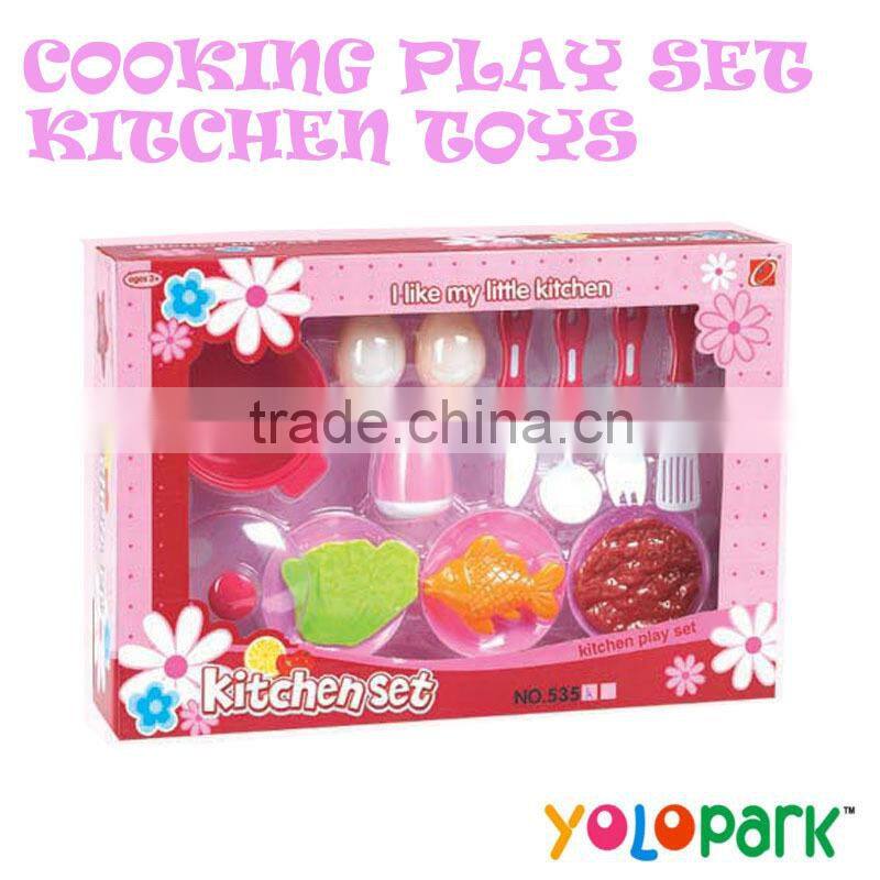 Girls Colorful Mini Kitchen Cooking Play Set Toys