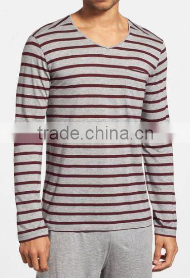 Cheap Winter Stripe Pattern 100%Cotton Men's Nightshirt