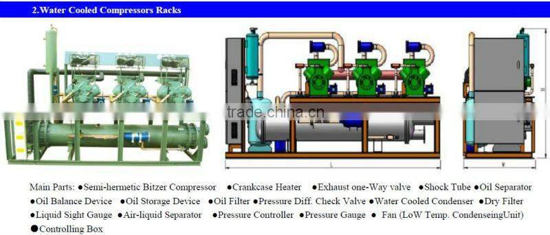 Top Quality Semi-hermetic Compressor Racks for Fruits, Vegetable and Meat, etc Cold Room Storage