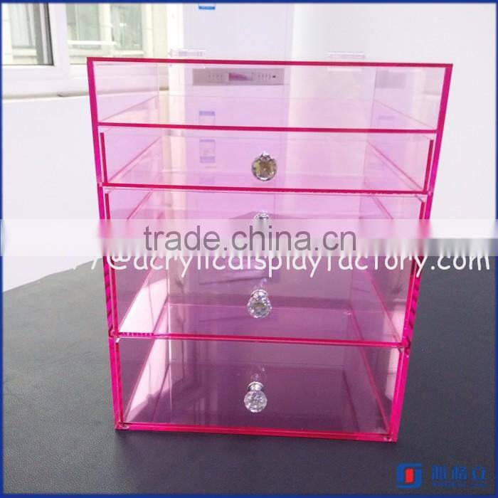 Factory Wholesale Custom Acrylic Makeup Organizer / Cosmetic Organizer with Drawer / Clear Cosmetic Display