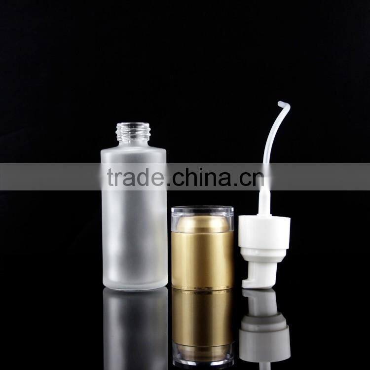 gold acrylic cap acrylic lotion glass bottle