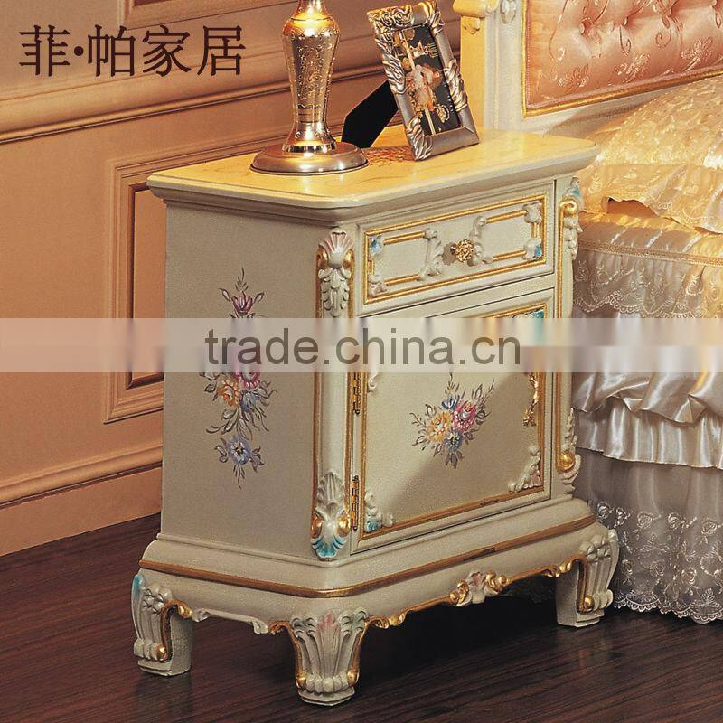 italian furniture reproduction - baroque solid wood handcraft bedstand-classic bedroom furniture