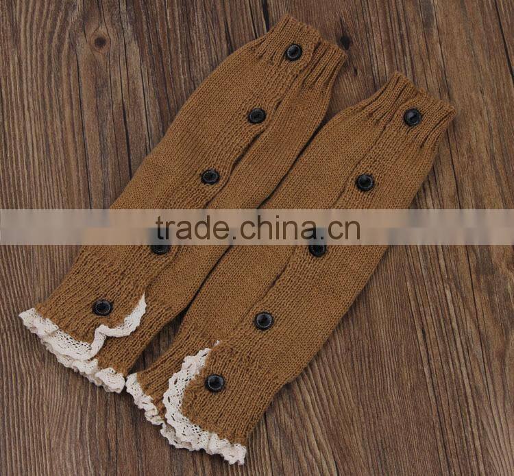 2015 hot sale leg warmers long cotton women wholesale lace boot socks
