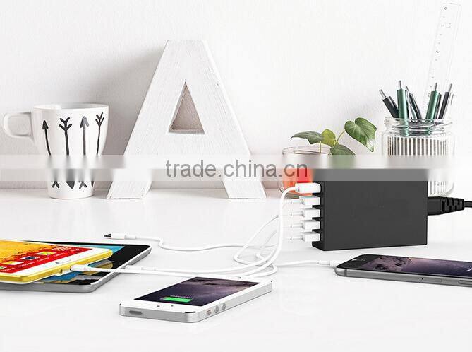 Newly arrival qc 2.0 charger 75% faster charging speed multi usb charger 8A 40W for mobile phone tablet