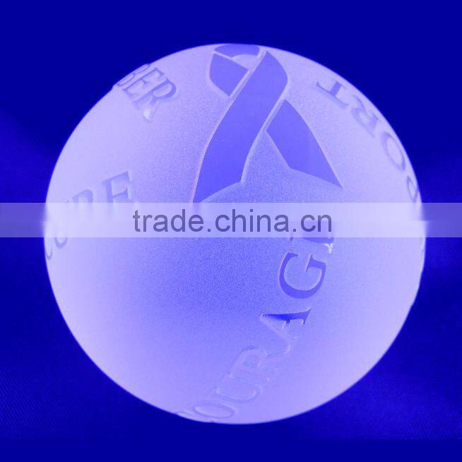 High quality white laser engraving crystal glass paperweight