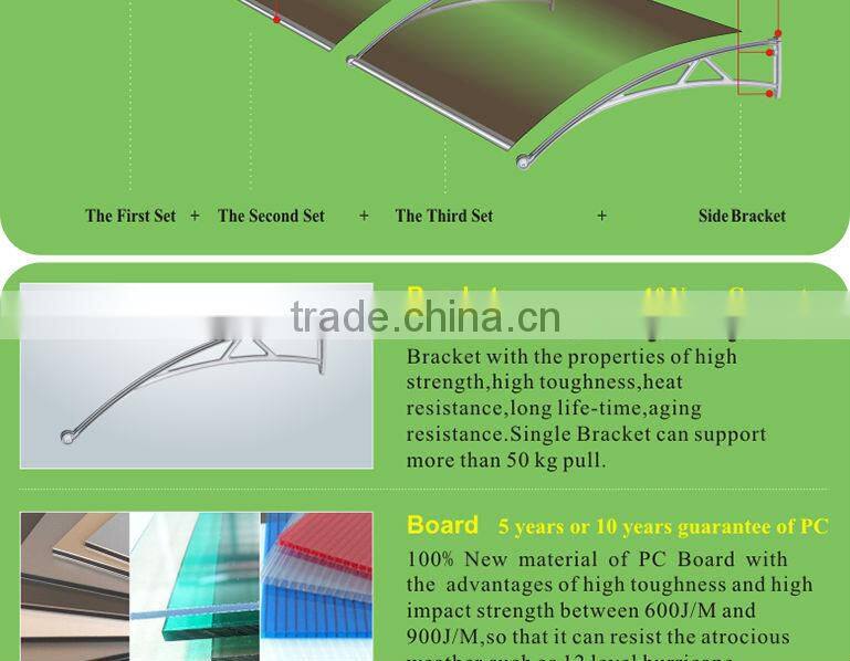 Euro-design door canopy with water gutter