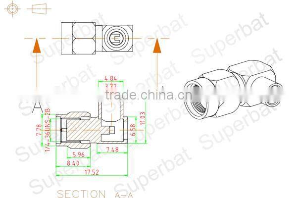 SMA male solder Connector for .141'' Cable RG402
