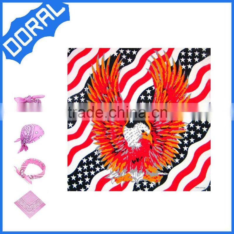 factory selling cheap printed cotton black bandana