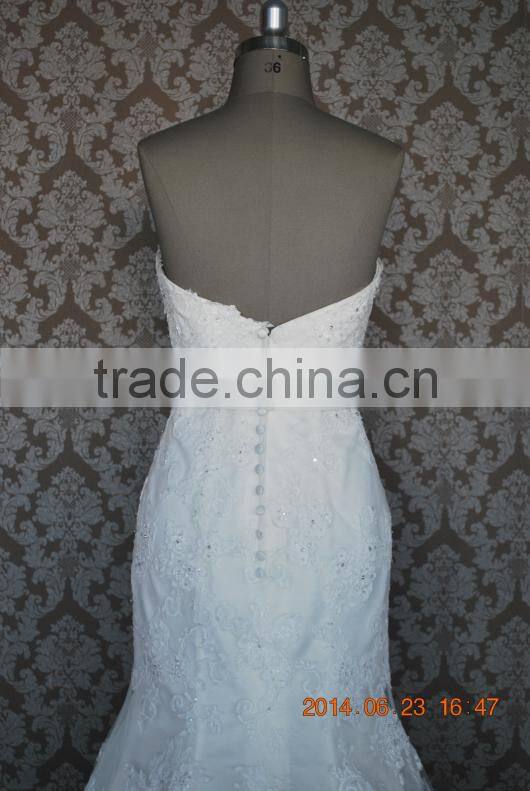 (MY0043) MARRY YOU China Custom Made High Quality Lace Mermaid Bridal Gown With Crystal Rhinestone Belt For Wedding Dress