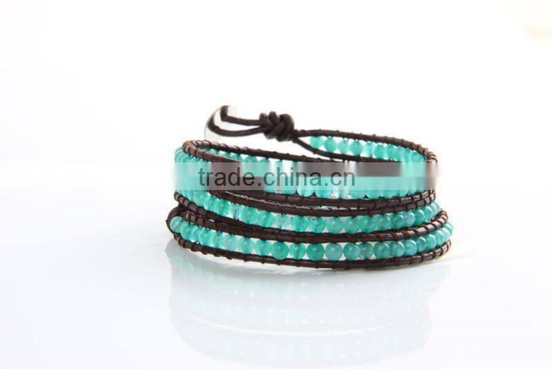 4 mm natural sea sapphire bracelet female authentic 4 layer 4 circle crystal series To help communication