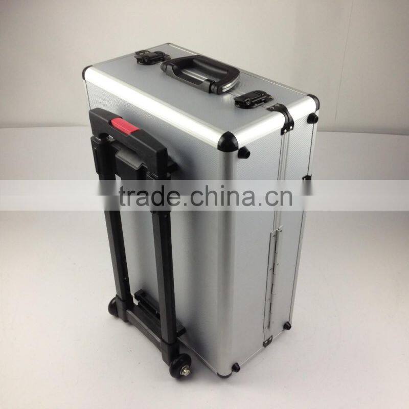 Utility new design aluminum trolly case with rod and wheels
