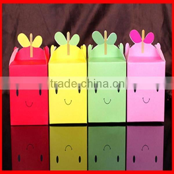Elaborate Bright Colorful Square Paper Packaging Smile Face Gift Box