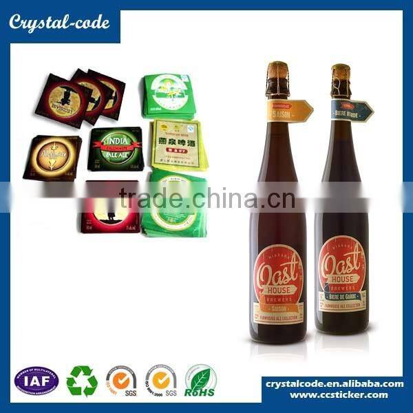 Removable adhesive PVC beverage wine sticker