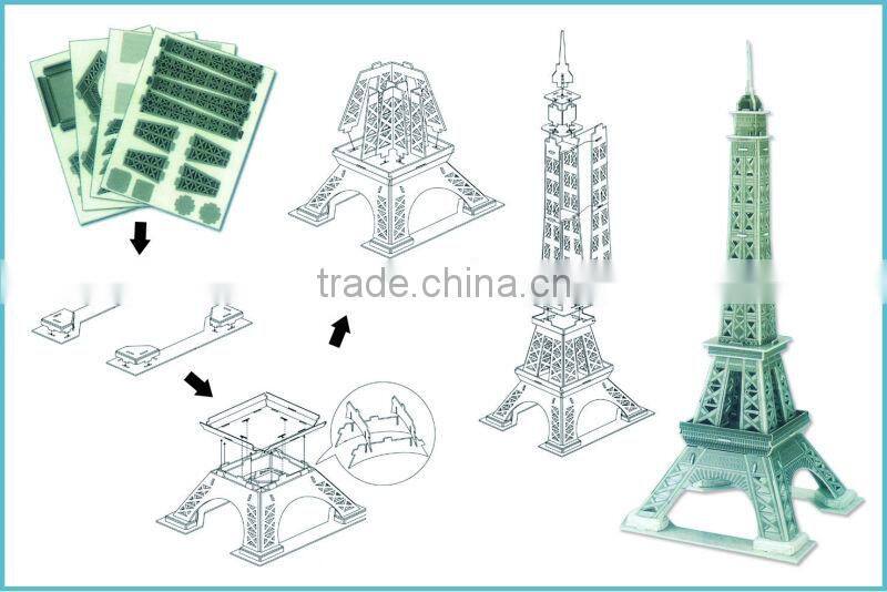 3D Diy Puzzle for World Architecture Eiffel Tower Model
