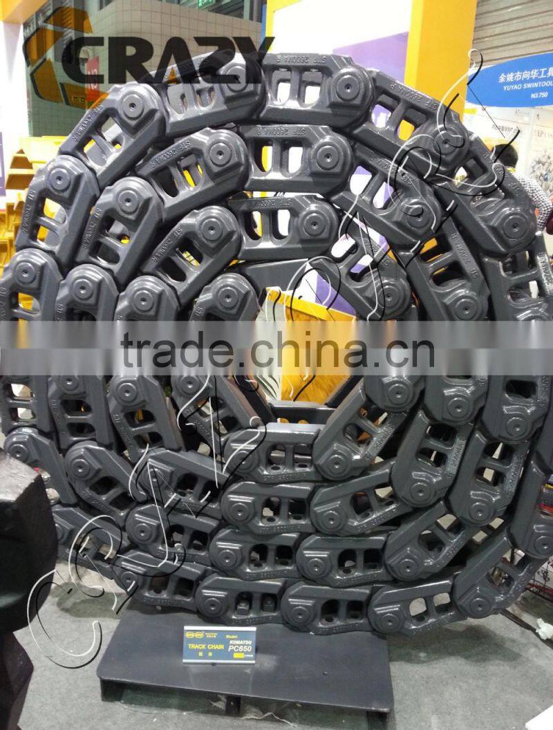 excavator spare parts ,track chain for PC650 track link assy