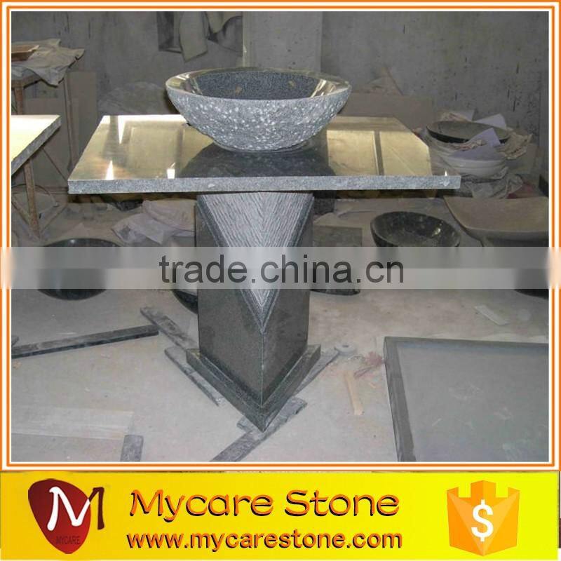 Dark Emperador Marble bathroom Pedestal Sink