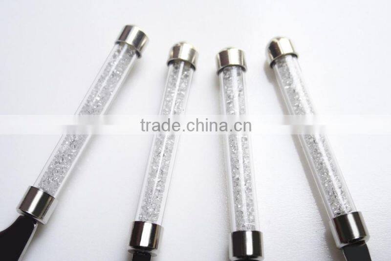 new design arrival customed food safety stainless steel 18/8 plastic dinnerware set of 4 pieces with crystals in the handle