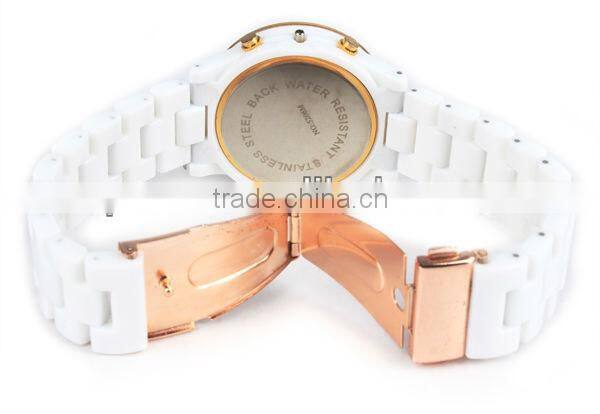 Hotsale colors silicone womens fashion watch waterproof quartz watch