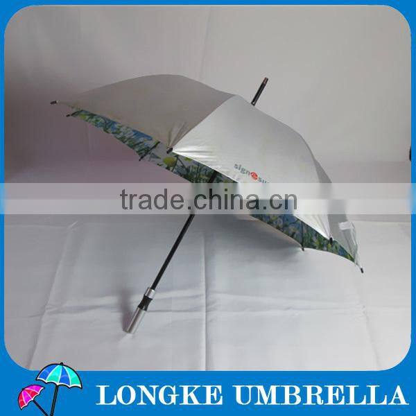 Full color printing chrysanthemum 24" golf umbrella with silver coating outside