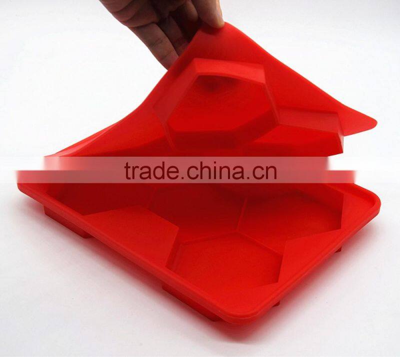 2016 amazon hot Wholesale BPA free FDA food grade 5 cavity large meat pie trays silicone hamburger presser