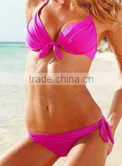 Sexy pure color triangle fission bikini