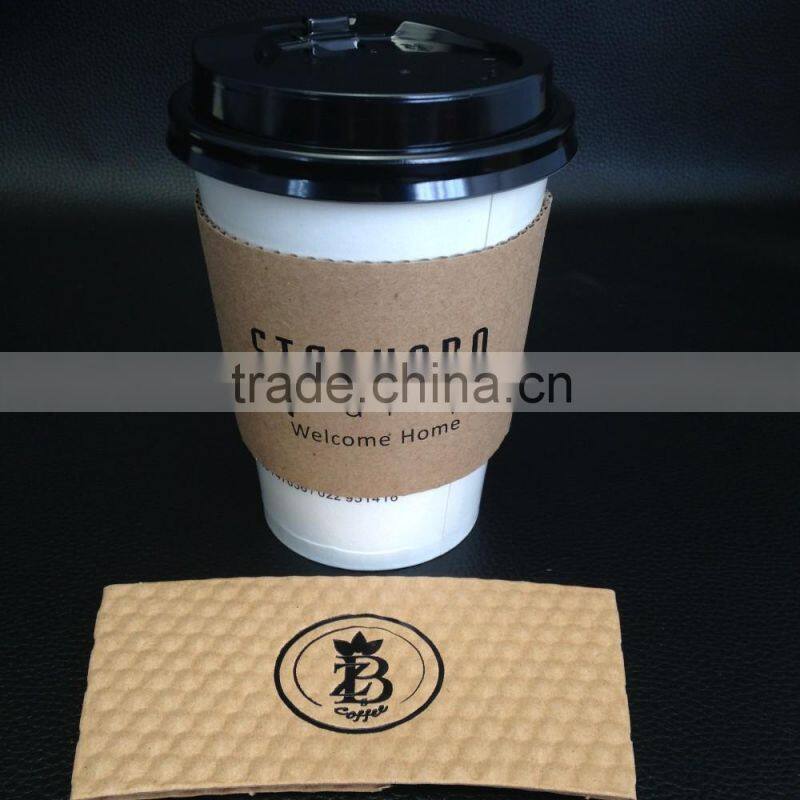 customized disposable 16 oz coffee cup with sleeve