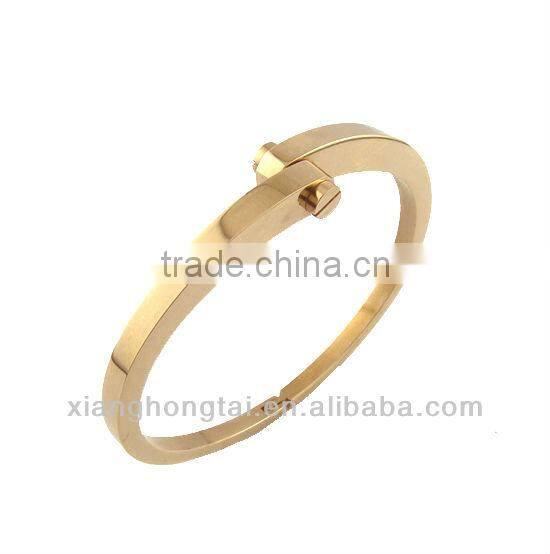 Unisex Personalized Pure Titanium Steel Bangles with Screw