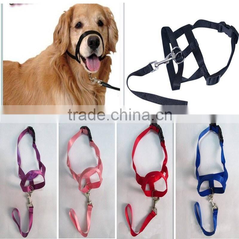 Dogs Puppy Adjustable Head Halter Buckle Muzzle Headcollar Training Barking