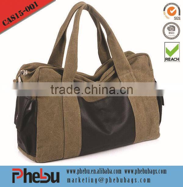 Multifunction Outdoor waxed canvas backpack with handle