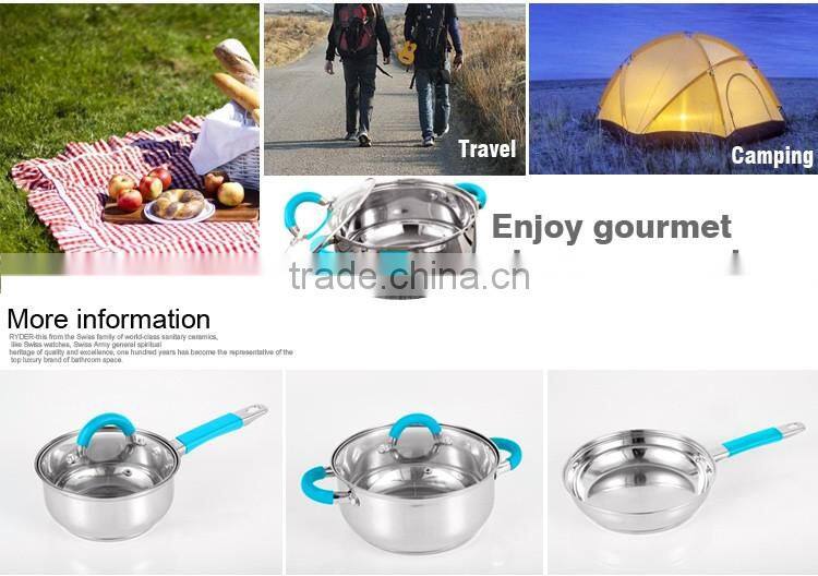 hot sale popular 23 pcs stainless steel cookware camping
