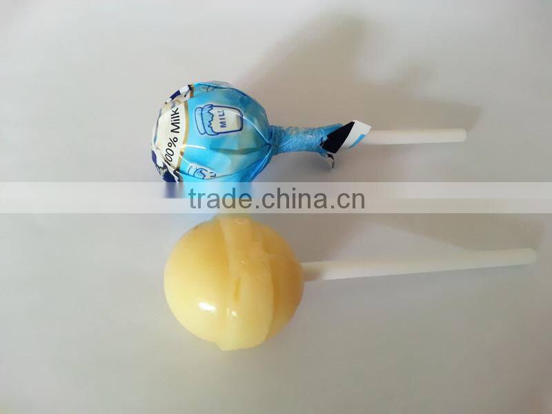 12g ball shape sugar free lollipop candy with double colors