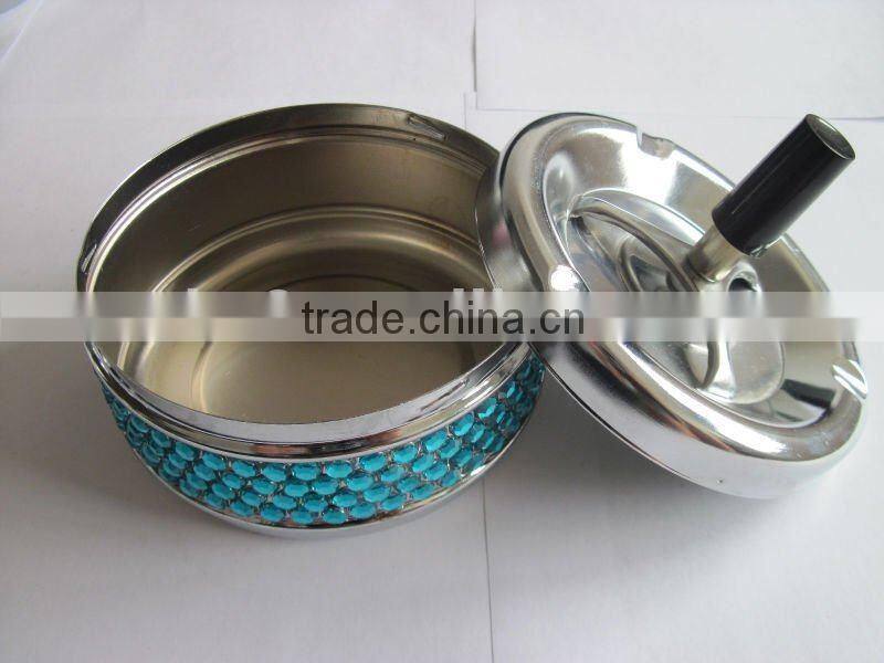 large capacity Ashtray, creative pressing rotating metal ashtray,novelty personalized ashtrays