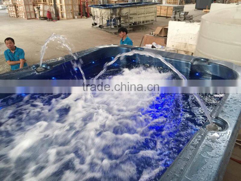 Balboa System Portable Rectangular Fiberglass Swimming Pool With Massage Spa Jets