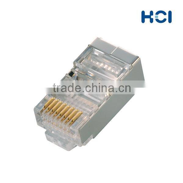 Taiwan Manufacturer RJ45 8P8C Cat 5e Shielded STP Gold Plated Modular Plug