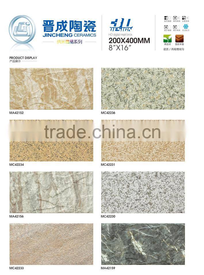 200x400mm MC42233 rustic porcelain decorative outdoor cladding ceramic tile