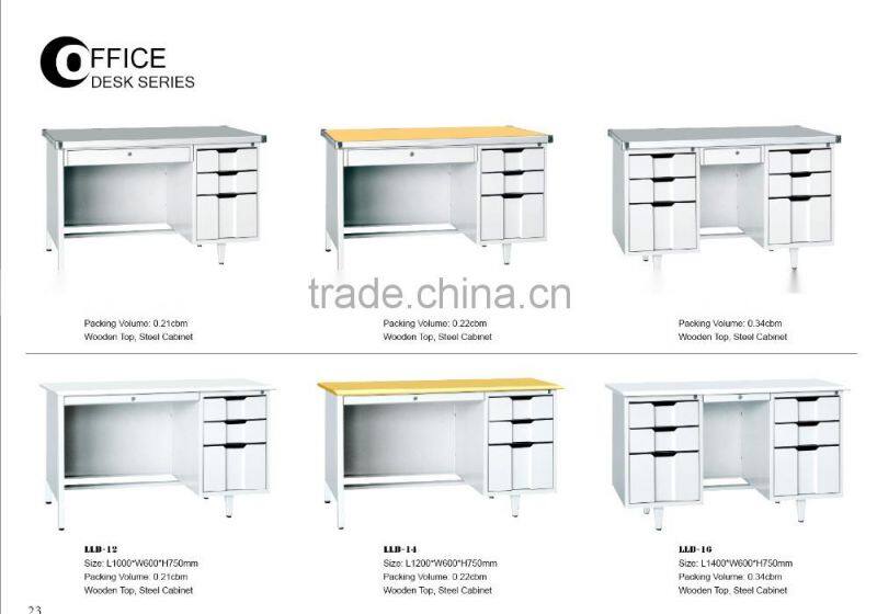 3 Drawer Keyboard Trap Wooden Surface Metal Computer Desk Computer Table