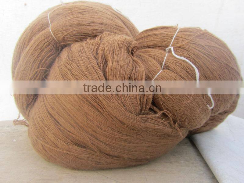 HOT!!! sheep cashmere and the polyester/acrylic blend fiber19.5-22mic & 40-50mm, dyed brown color
