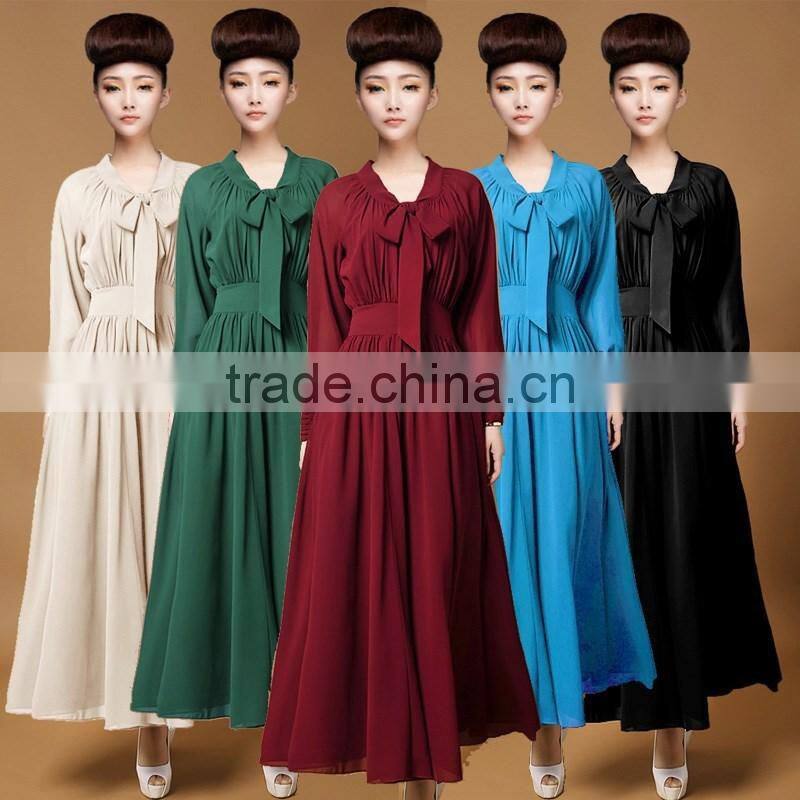Wholesale EuropeanAmerican Lady Long Sleeved Long Dress with one open leg (LCHDS26)
