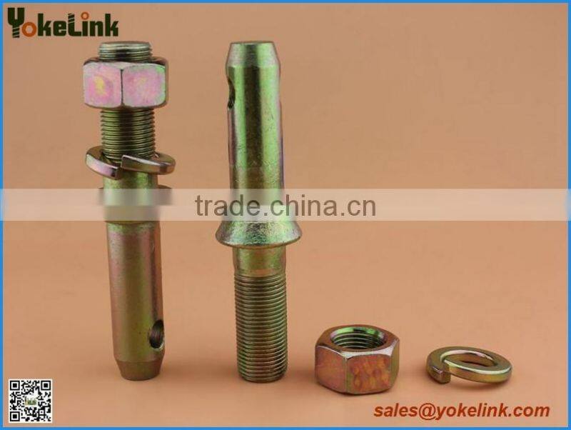 Yellow zinc Lift arms pin with nut and washer