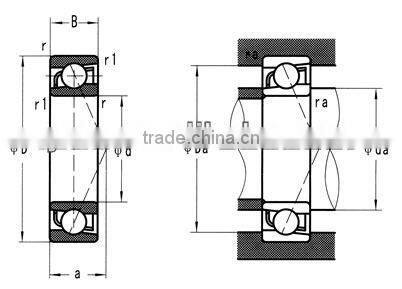 Christmas promo 7309A 2RS angular contact ball bearing