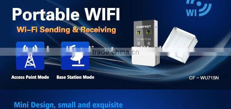 CE,FCC,ISO9001 certificates high quality new Mini USB Wireless lan card N 802.11 b/g/n WiFi Adapter WiFi Dongle 150Mbps