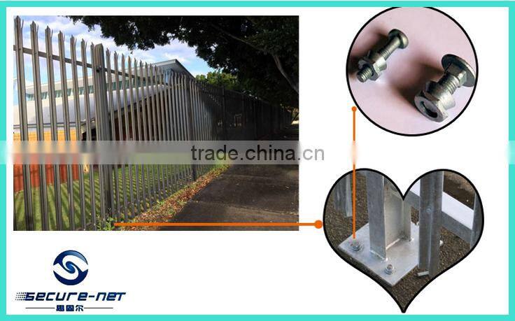 European style picket fence palisade steel fencing with long service life