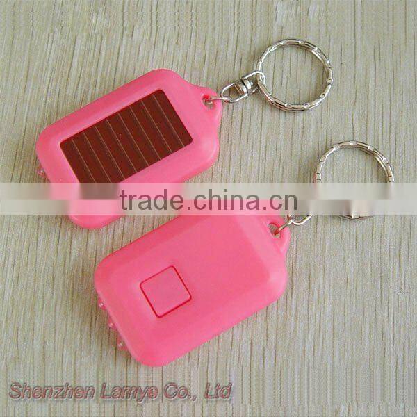 The CE RoHs certificated Solar led keychain flashlight