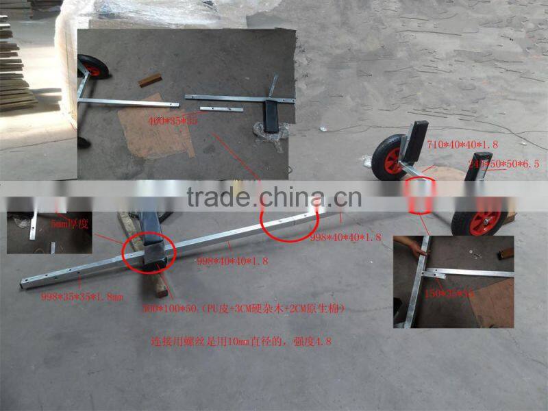 folding canoeing trailer with two tires