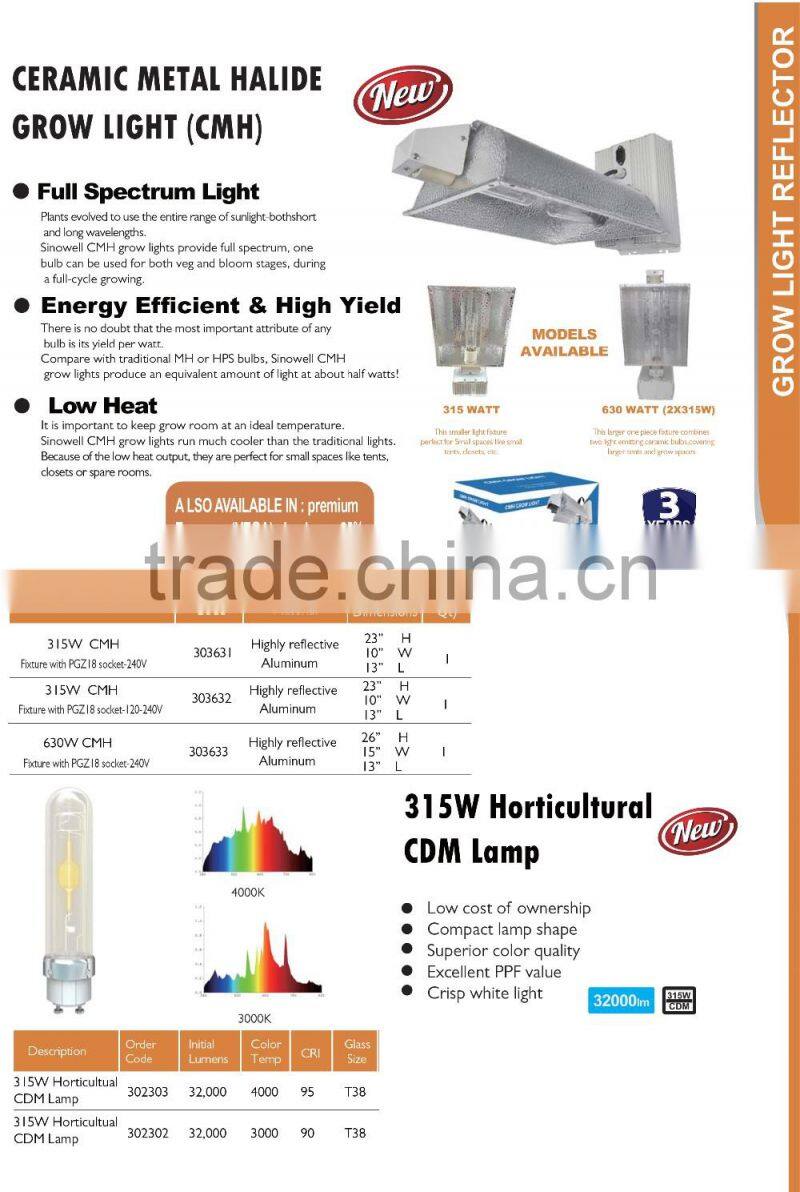 Factory Direct Supply Wholesale Price 315w Ceramic Metal Halide CMH CDM Bulb