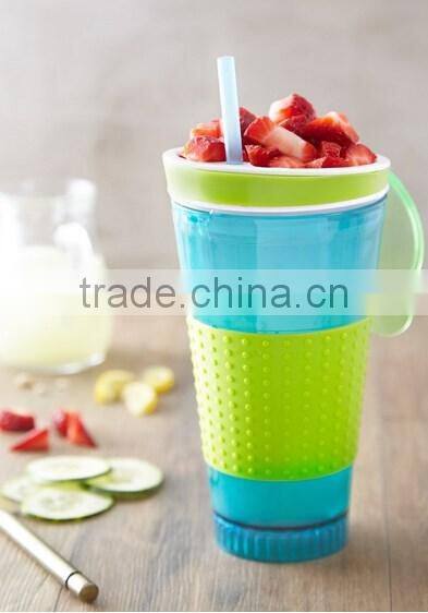 Plastic 2 in 1 Snack & Drink Cup,Travel Cup Snack Drink in One Container