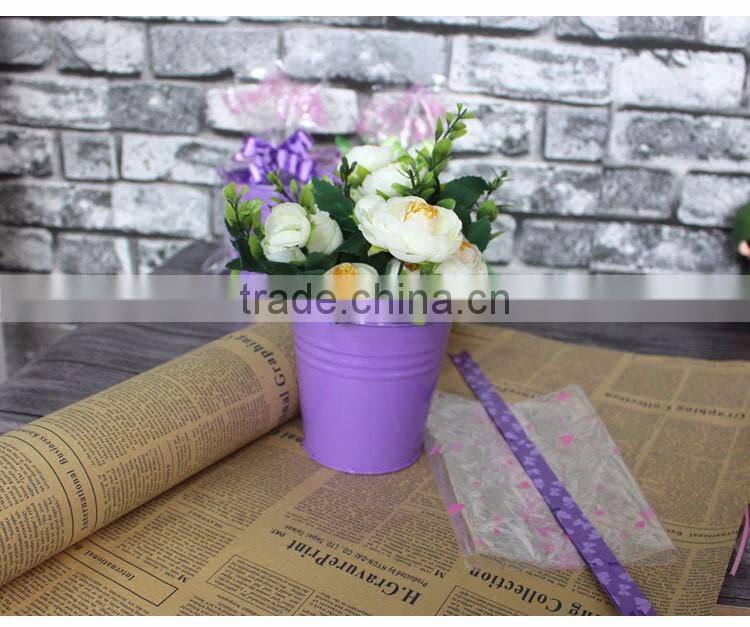 Galvanized artificial flower pot metal bouquet